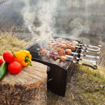 Мангал з автоповоротом на 8 шампурів ( товщина металу 2мм )