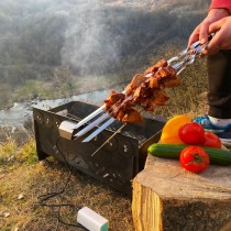 Мангал з автоповоротом на 8 шампурів ( товщина металу 2мм )