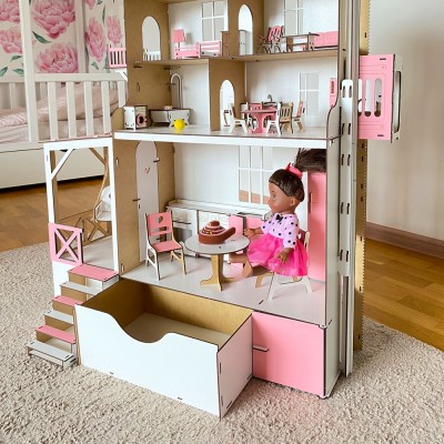 Кукольный домик для LOL и БАРБИ c мебелью и лифтом Кукольный домик для LOL и БАРБИ c мебелью и лифтом