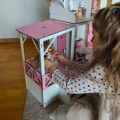 Кукольный домик для LOL и БАРБИ c мебелью и лифтом Кукольный домик для LOL и БАРБИ c мебелью и лифтом