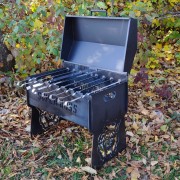 Мангал с автоповоротом шампуров и крышкой