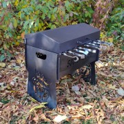 Мангал с автоповоротом шампуров и крышкой