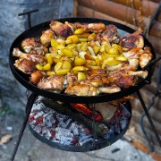 Сковорідка з диска, борони 50 см з підставкою для вогнища