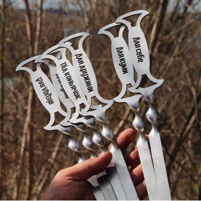 Набор шампуров с эксклюзивными ручками 6 шт. Набор шампуров с эксклюзивными ручками 6 шт.