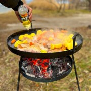 Сковорода з диска борони 50 см, підставка для вогню і кришка