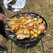 Сковорідка з диска борони 40 см з підставкою для вогнища