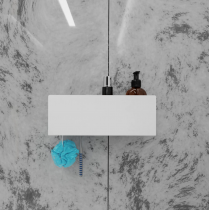 Полиця для ванної, душа металева з нержавіючої сталі з бортом