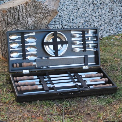 Набор шампуров в деревянном кейсе "Осавул" Набор шампуров в деревянном кейсе "Осавул"