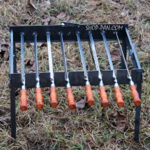 Туристична автоматична шашличниця на ніжках на 8 шампурів