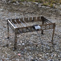 Автоматична шашличниця Туристична з нержавійки на ніжках на 8 шт