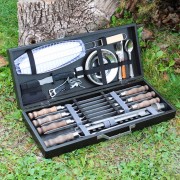 Набор для гриля и барбекю в деревянном кейсе "Панский"