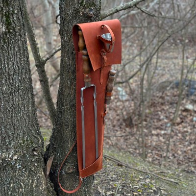 Набор шампуров с деревянными ручками в кожаном чехле Archer Набор шампуров с деревянными ручками в кожаном чехле Archer