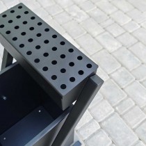 Урна вулична з попільничкою 25 л – сталева, чорна