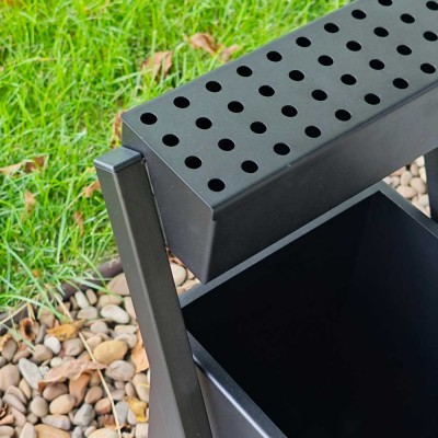 Урна вулична з попільничкою 25 л — металева, чорна Урна вулична з попільничкою 25 л — металева, чорна