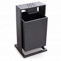 Урна вулична з попільничкою, 50 л — металева з порошковим покриттям