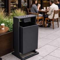 Урна вулична з попільничкою, 50 л — металева з порошковим покриттям