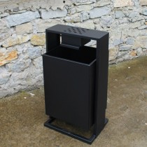 Урна вулична з попільничкою, 50 л — металева з порошковим покриттям