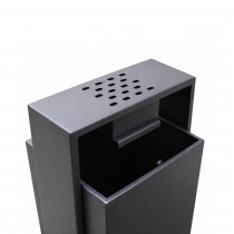 Урна вулична з попільничкою, 50 л — металева з порошковим покриттям