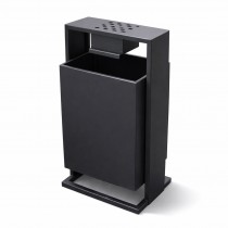 Урна вулична з попільничкою, 50 л — металева з порошковим покриттям