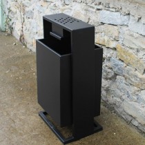 Урна вулична з попільничкою, 50 л — металева з порошковим покриттям