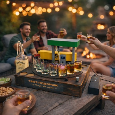 Алкогольный наливатор АЗС на 4 рюмки Алкогольный наливатор АЗС на 4 рюмки