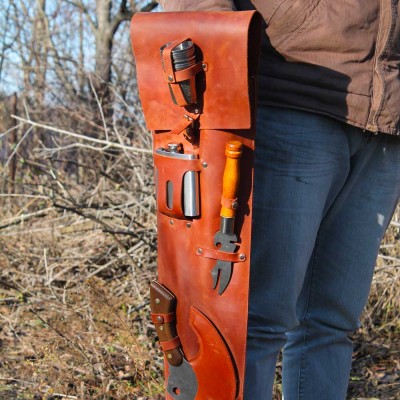 Набор шампуров в эксклюзивном кожаном чехле. Набор шампуров в эксклюзивном кожаном чехле.