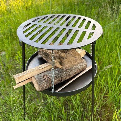 Сковорода с диска, бороны 50 см с подставкой для очага Сковорода с диска, бороны 50 см с подставкой для очага