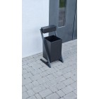Урна вулична з попільничкою 25 л – сталева, чорна